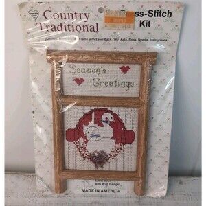 Christmas Geese Country Traditional 1980s Counted Cross Stitch Kit #034510